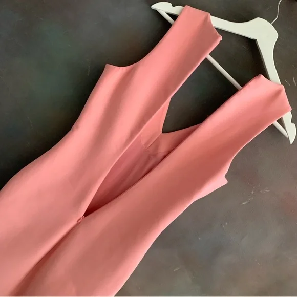 Elizabeth & James Rosa Bodycon Dress V-neck Sleeveless Asymmetric Size 0 Peach - Picture 7 of 12